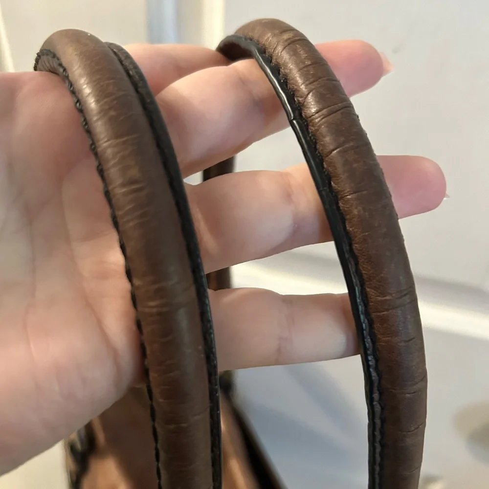 Fossil Brown Leather Satchel with Removable Strap - Picture 4 of 8